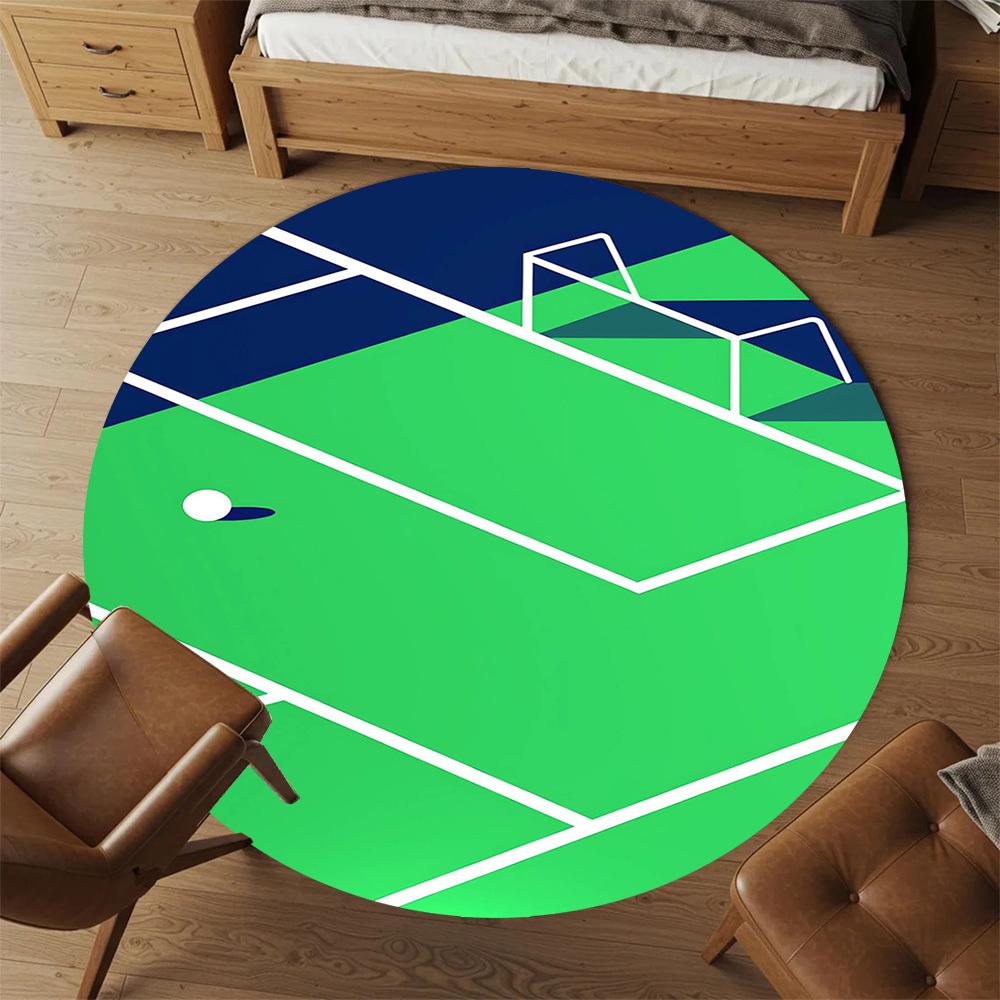 1pc Golf Course Pattern Office Round Rugs, Under Chair Round Rugs for Living Room, Bedroom, Bathroom Decoration Carpet 091872