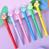 1Pcs Cute Cat Paw Shaped Straight Liquid Ballpoint Pen for Office Work, Brushing Questions, Signing Writing, Diaries, Notes, Student Classroom Prize