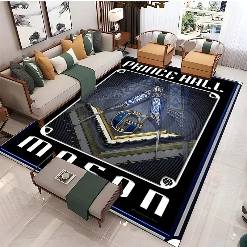 Masonic Illuminati Carpet Living Room Bedroom Sofa Coffee Yoga Rugs Kitchen Door Un-Slip Mats Alfombra Birthday Gift Poster Mat