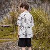 ABC KIDS Boys' Traditional Chinese Style Pankou Bamboo Leaf Print Summer Short Set