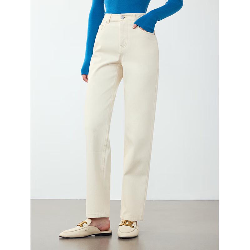 Langzi High-Waist Straight-Leg Coated Denim Jeans