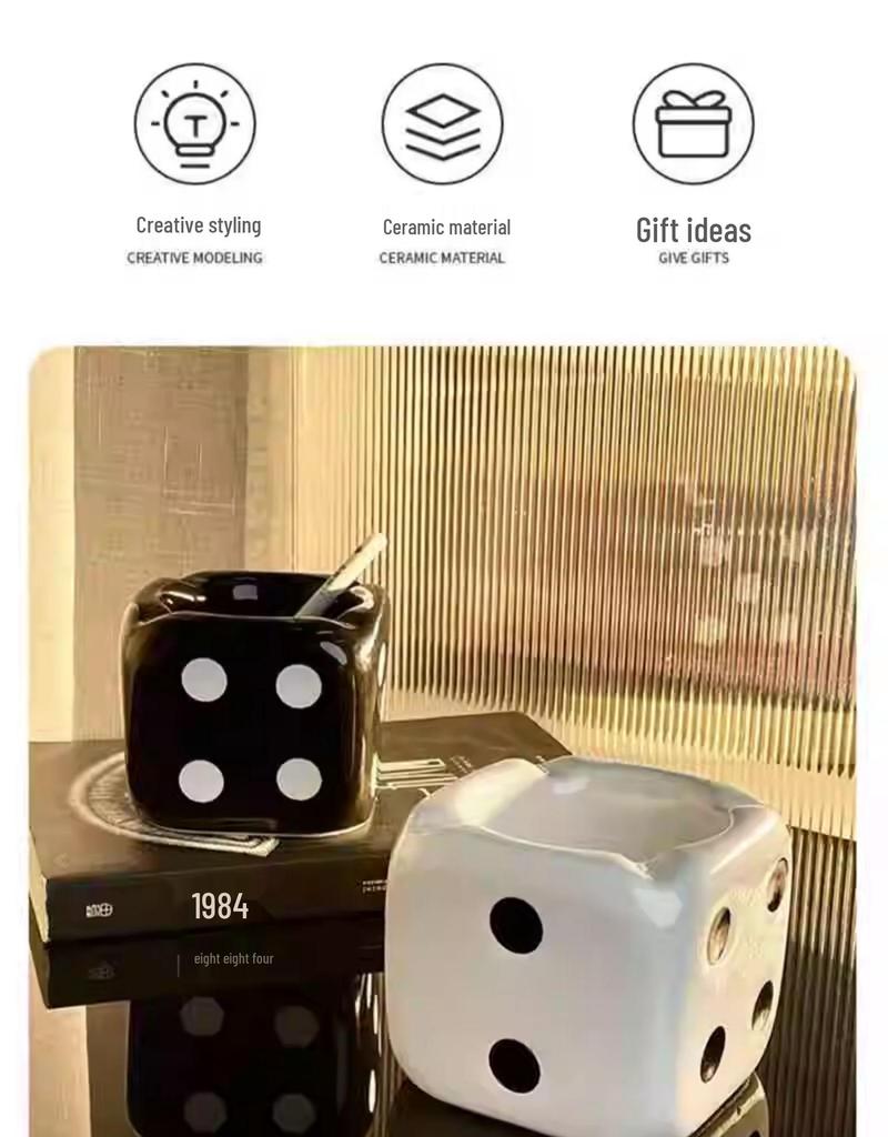 High-End Creative Ceramic Ashtray: Unique Tabletop Gift for Boyfriend, Trendy & Stylish
