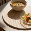 4 Pcs 13 Inch Round Woven Placemat Set Non Slip Bohemian Table   Place Mats Heat Resist for Kitchen Dining