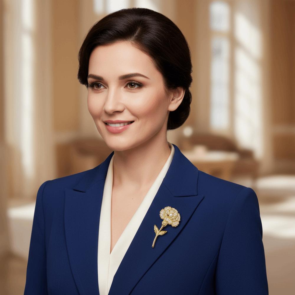 Luxury Floral Corsage with Pearls Metal Corsage Ornament Unique Carnation Brooch  Mother's Day Gift