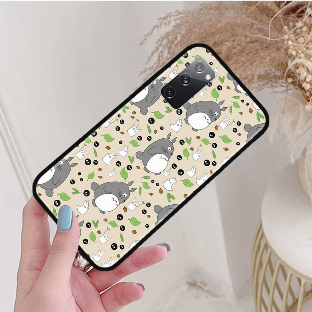 Black Case for OPPO Reno 8 6 5 4 Pro Plus Find X3 A17 A3 A31 A38 A40 A53 A54 A55 A74 A76 A78 A77 A80 A94 A95 A96 Lite W-63 Cut Totoro