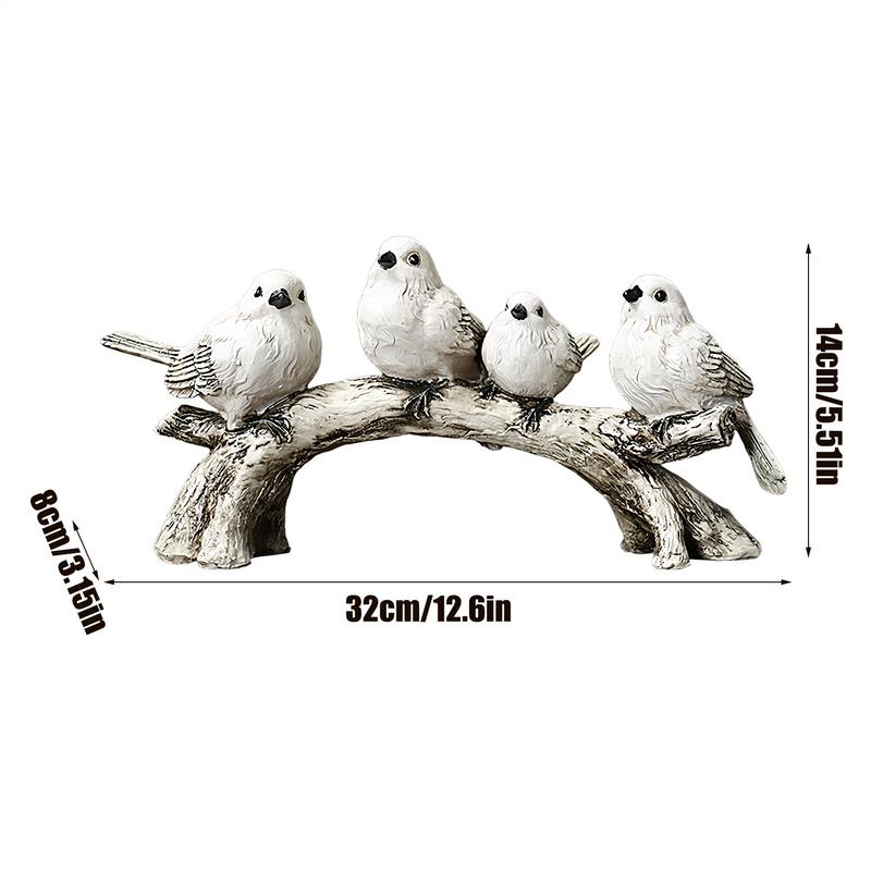 Small Bird Figurines Small Birds Statues Novelty Standing On Branch Home Accent For Dining Table Bedroom Living Room Cabinet