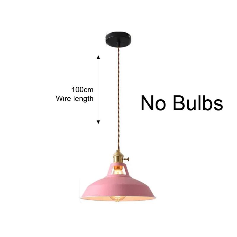 Iron Pendant Light Dia 26cm Colorful Restaurant Kitchen Home Ceiling Lamp Vintage Hanging Light Lampshade Decorative Lamps Ce