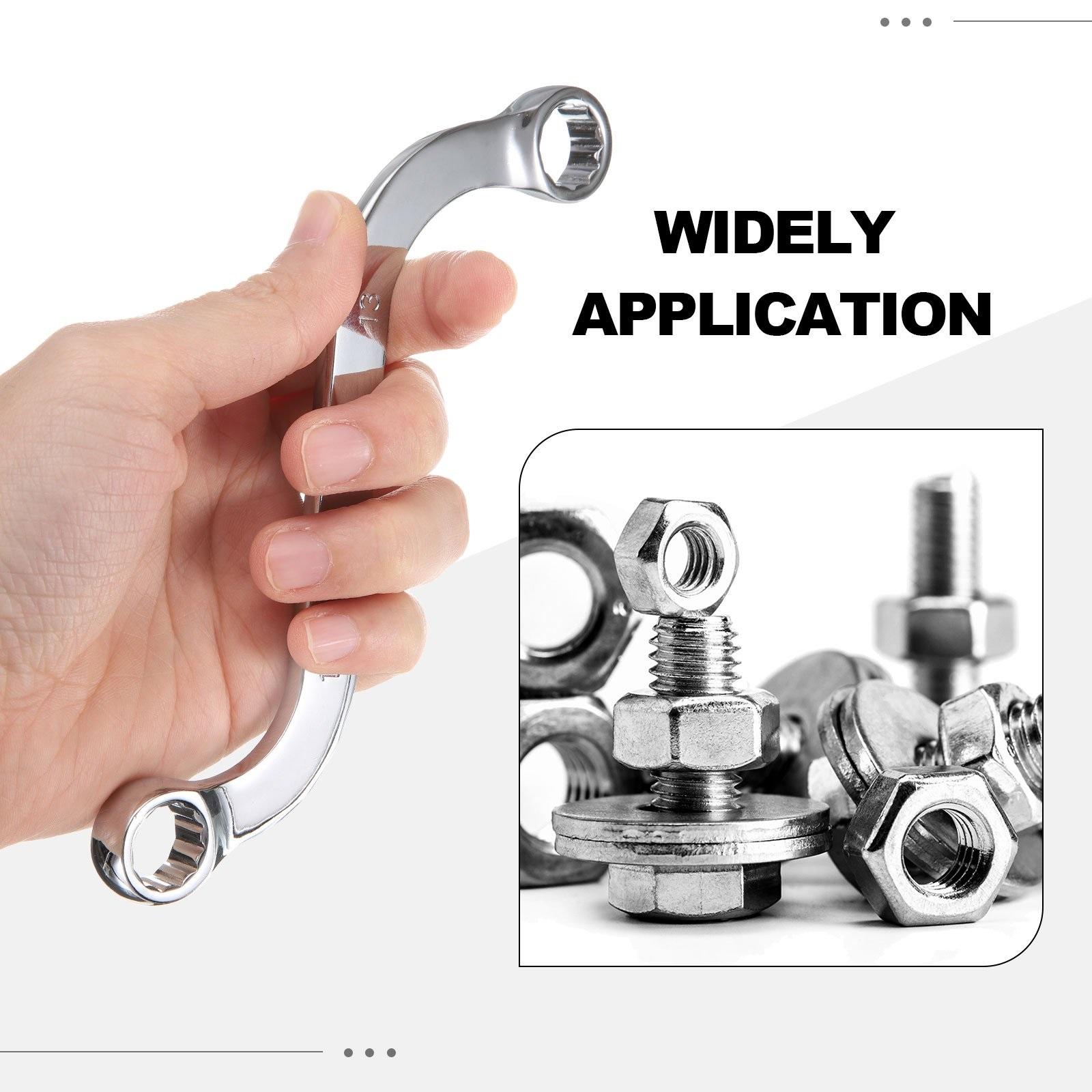 

16mm X 17mm Metric 12-Point S-Style Box Double End S-Shaped Chrome Plated 45# Steel S Box Wrenches For Home Auto Bike Machine Maintenance One Size