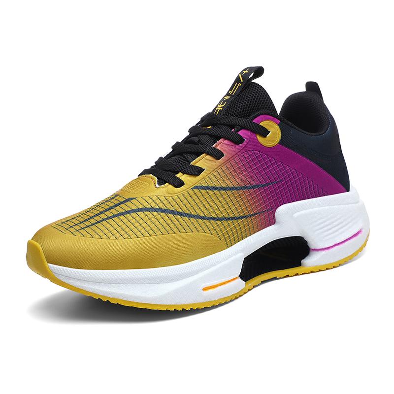 Carbon plate running shoes for men in 2025, new mesh breathable student practical shock-absorbing middle school sports shoes