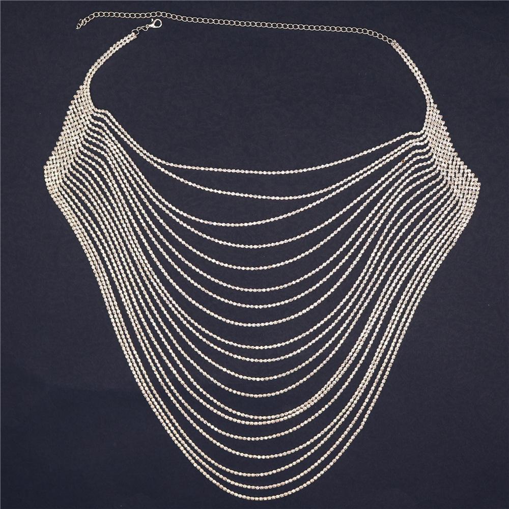 

Sexy Rhinestone Chest Chain Nightclub Personalized Stage Multi-Layer Fringed Body Chain European And American Jewelry Body Chain