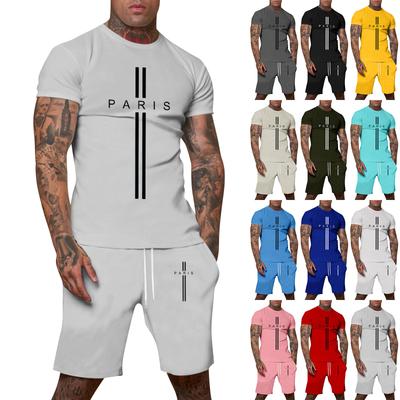 Men's Printed Plus Size Loose Short-Sleeve And Shorts Set Casual Short-Sleeve And Shorts Set