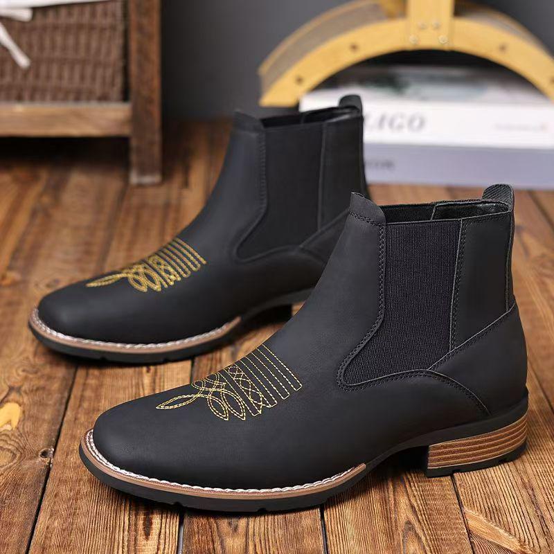 

2025 Men s Unique Embroidery Chelsea Boots 44 чорний