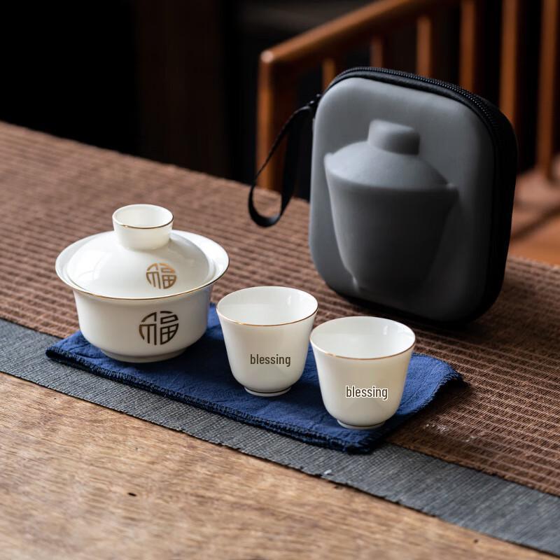 Baizien Portable Ceramic Travel Tea Set