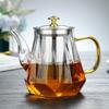 Borosilicate Glass Teapot with Stainless Steel Filter - Large Capacity Diamond Design