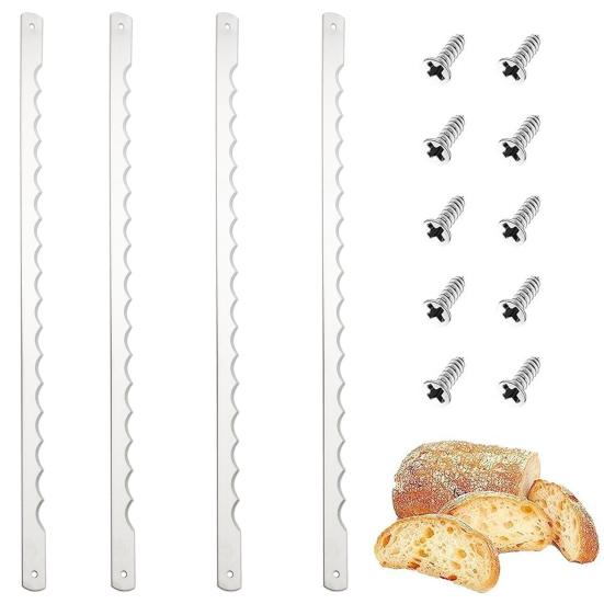 8 pezzi di tagliapasta per pane in acciaio inox, lame di ricambio, lama seghettata per affettare senza sforzo, utensile da cucina multiuso per pane fatto in casa