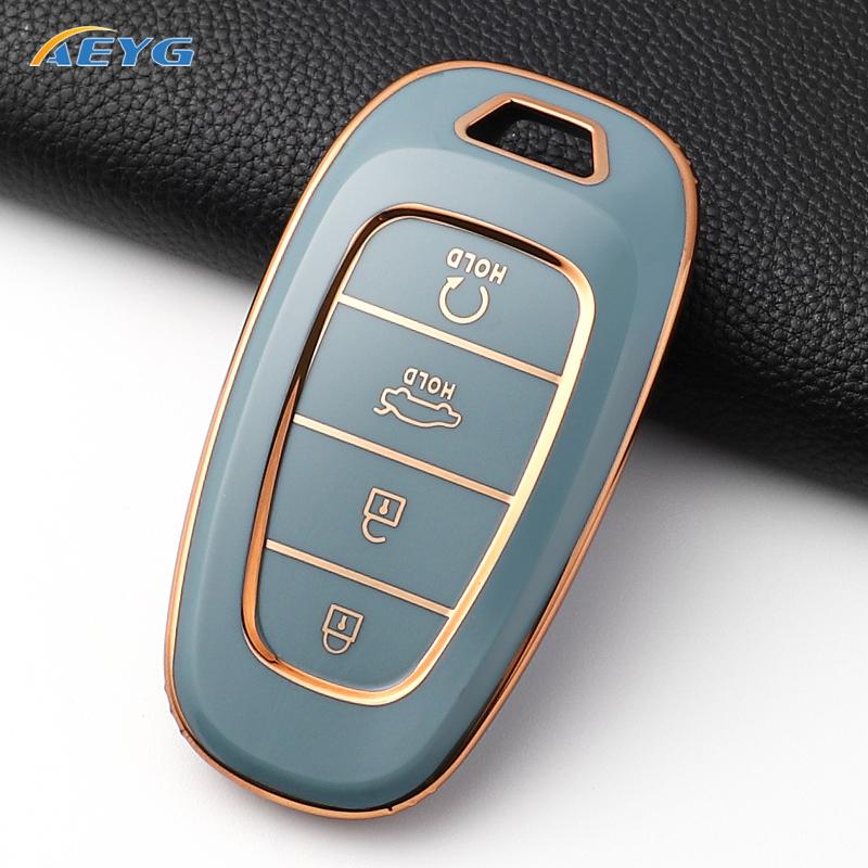 Fashion Soft Tpu Car Key Case Cover Shell For Hyundai Santa Fe Tucson Nexo Nx4 Atos Prime Solaris Key Fob Accessories