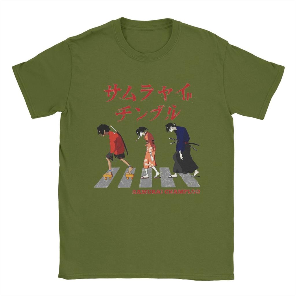 Samurai Champloo Walking Fuu Mugen Jin T Shirts Men Pure Cotton Funny T-Shirts Round Neck Tees Short Sleeve Clothes Printed