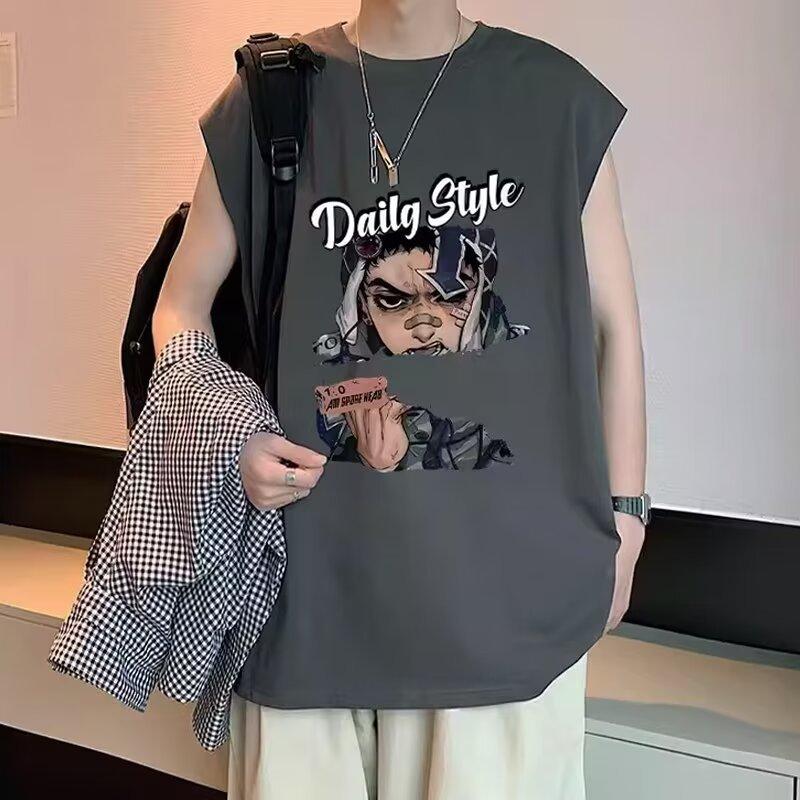 

Летний новый мужской жилет, свободный повседневный жилет большого размера, спортивный жилет для мальчиков, баскетбольные топы 5XL