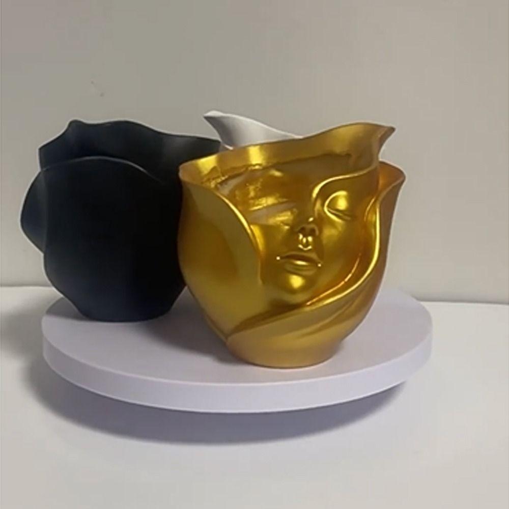 Aesthetic Human Face Vase Resin Flower Pot Creative Character Plant Pot  Living Room