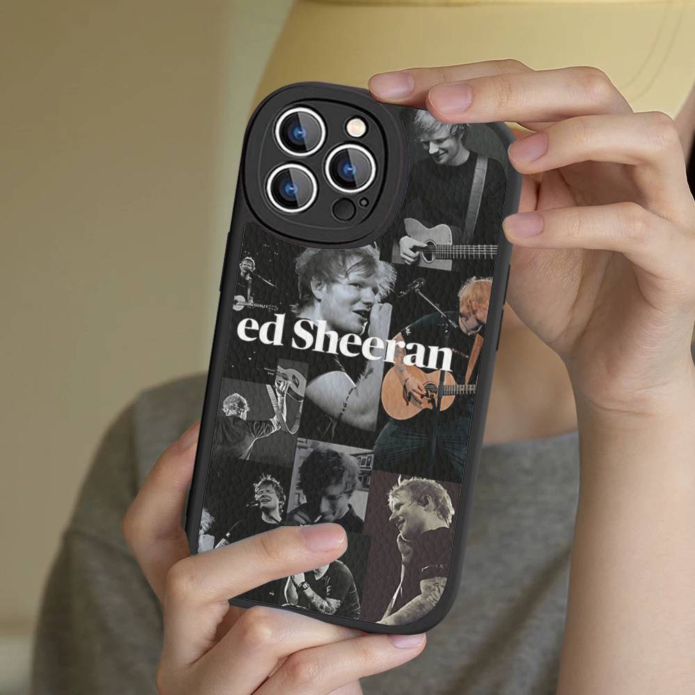 E-Ed Sheeran Leather Phone Case For IPhone 16 16e 15 14 13 12 11 Pro Max Plus Mini Cover