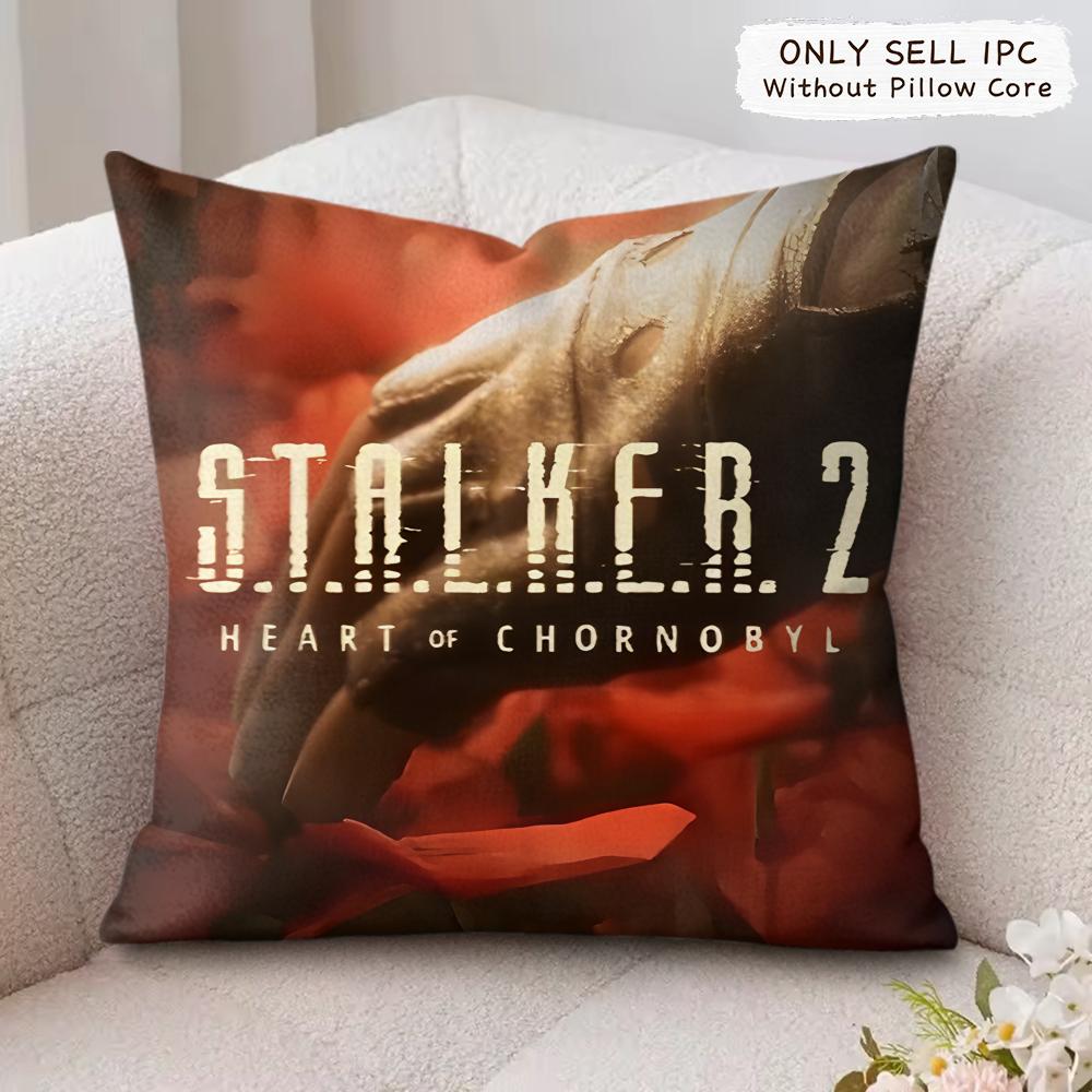 S-Stalker 2 Cool Game Cushion Cover Silky Short Plush Invisible Zipper Dustproof Sofa Pillow Case For Home Decor