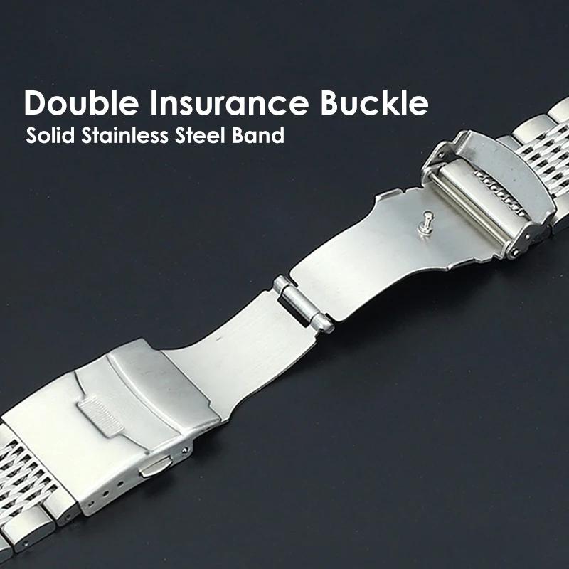 18 20 22 24mm Stainless Steel Watch Band For Samsung Galaxy Watch 7 6 5 40mm 44MM Straps For Huawei Gt5 Pro 42 46mm GT3 Bracelet