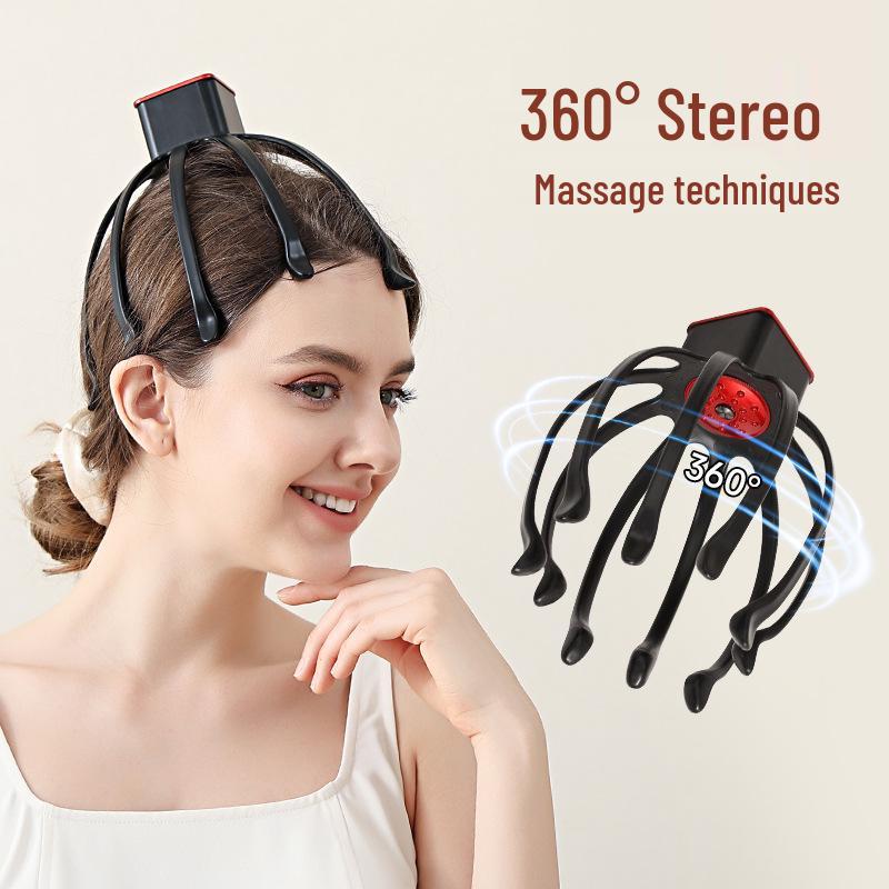 Automatisches Kraken Kopfhautmassagegerät: Kopfvibration, Reinigung, Entspannung und Einschlafhilfe