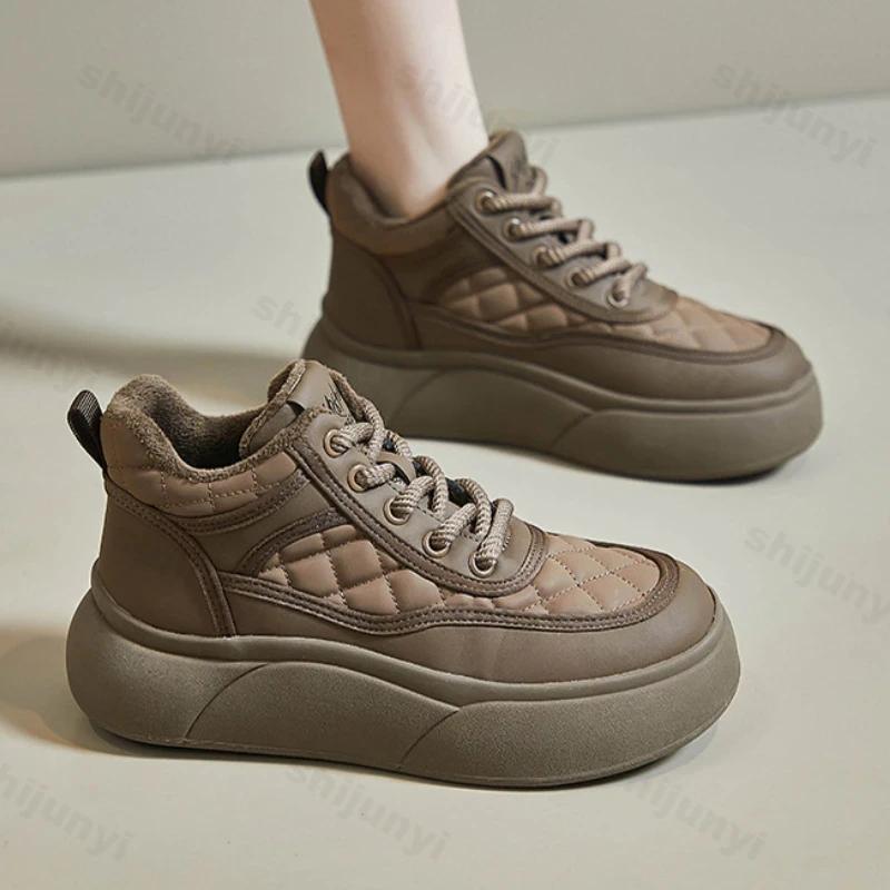 Thickened Fleece-lined Women's Winter New Snow Boots Waterproof Non-slip Warm Footwear High-top Cotton Shoes Sports Casual Shoes