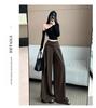 Women's 2026 Spring/Summer High-Waisted Wide-Leg Lace-Up Pants - Slimming, Versatile, Draped, Floor-Length Casual Wear