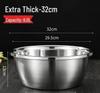 TLXT Non-Magnetic Stainless Steel Extra Thick 30cm Multipurpose Bowls (Set of 2)