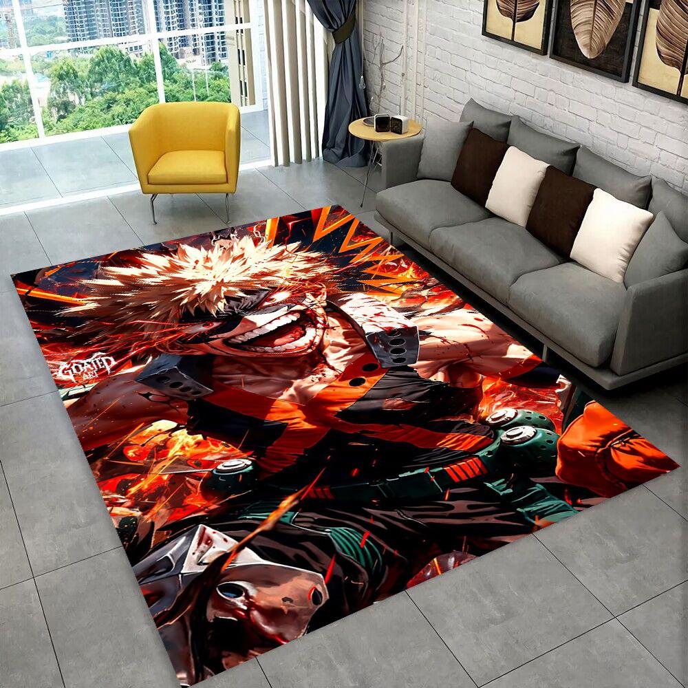 3D Cartoon My Hero Academia Deku Bakugou  Anime Carpet Rug for Living Room Bedroom Home Sofa Decoration,kids Non-slip Floor Mat