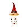 LED Santa Hat Pendant Light Hanging Lamp with Bell Tassel Star Decor Xmas New Year Home Wall Window Atmosphere Decoration Light