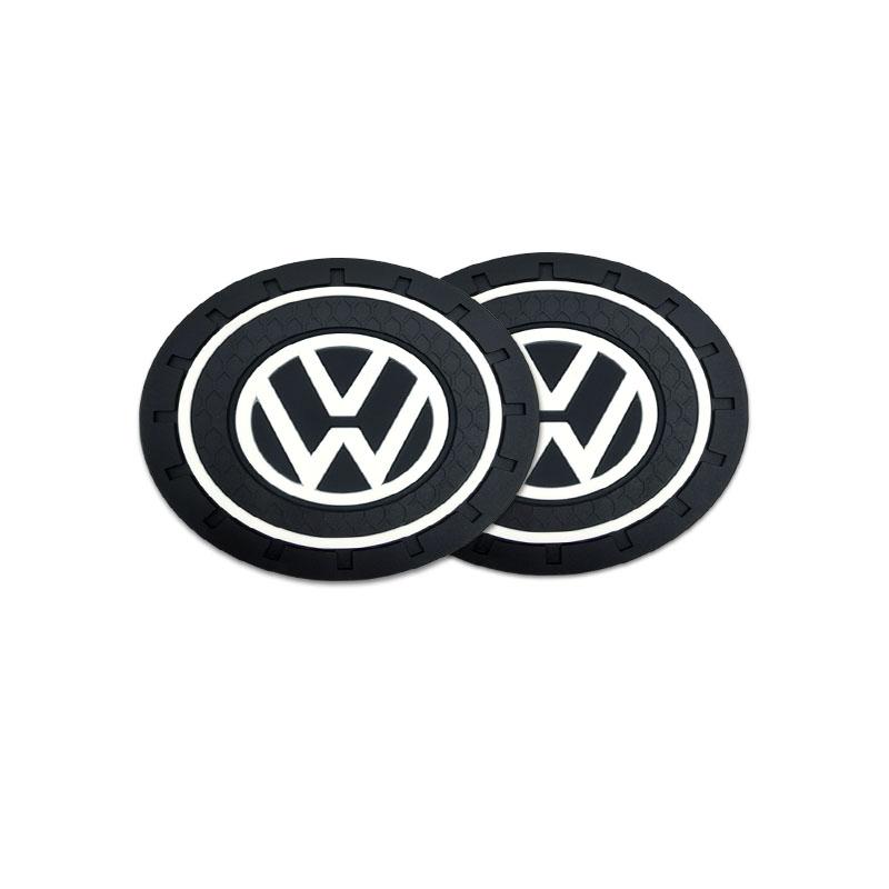2Pcs Car Anti Slip Coaster Anti-noise Water Cup Pad Cushion Car Accessories For Volkswagen B5 B6 B7 T4 T5 Golf 4 5 6 7 Polo Passat Tiguan Jetta Gol
