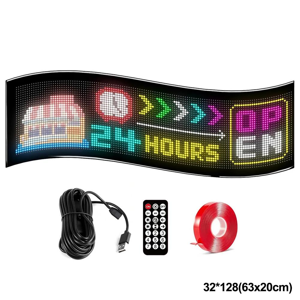Business Advertising LED Matrix Pixel Panel RGB Pattern Car Graffiti Scrolling Text Animation Shop Reminder Light Bluetooth Lamp