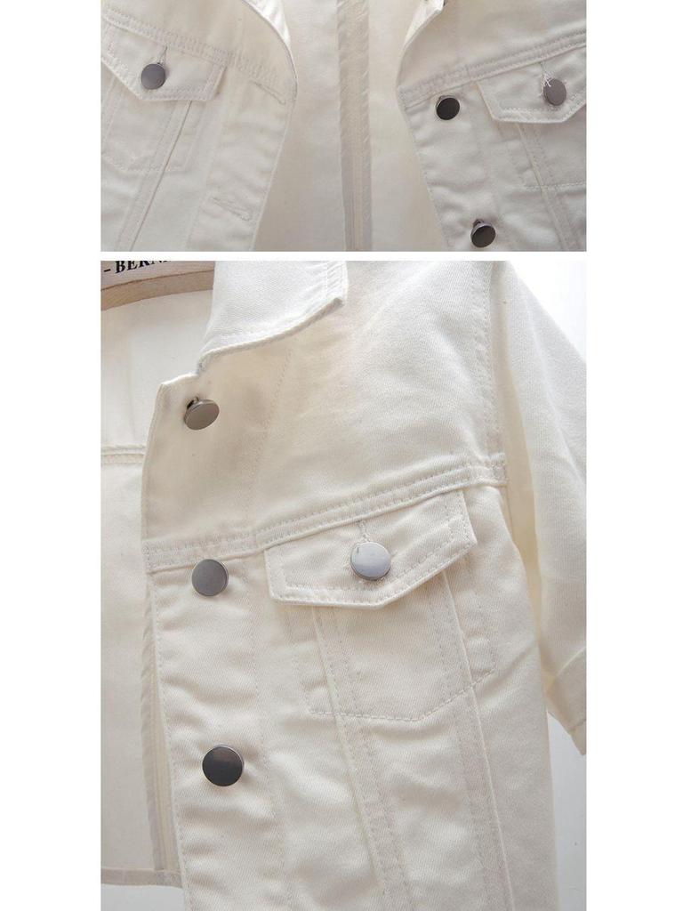 New Women's Sleeveless White Denim Jacket Shawl Cardigan