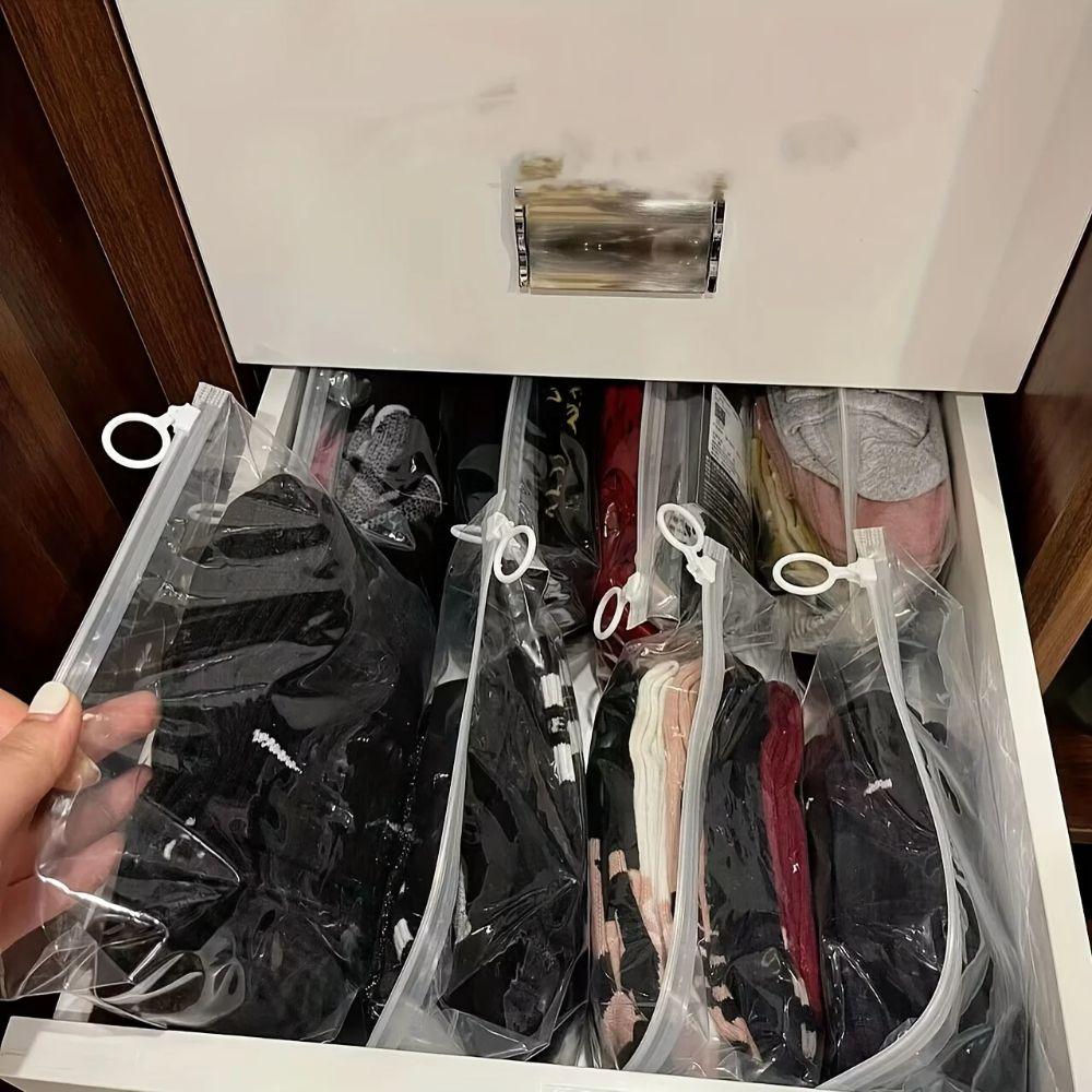20pcs 20 Silk Sundries Sorting Bag HD Transparent Travel Sock Packaging Zipper Bag  Travel