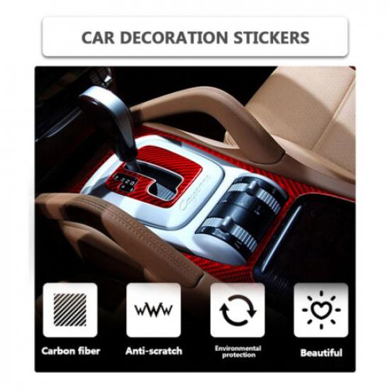 For Porsche Cayenne Sport 03-10 Red Carbon Fiber AT Gear Shift Panel Cover Trim