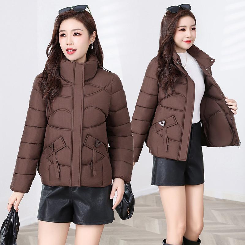 Down cotton-padded clothing women's short winter new fashion cotton-padded clothing slim-fitting and light mother clothing warm cotton-padded jacket