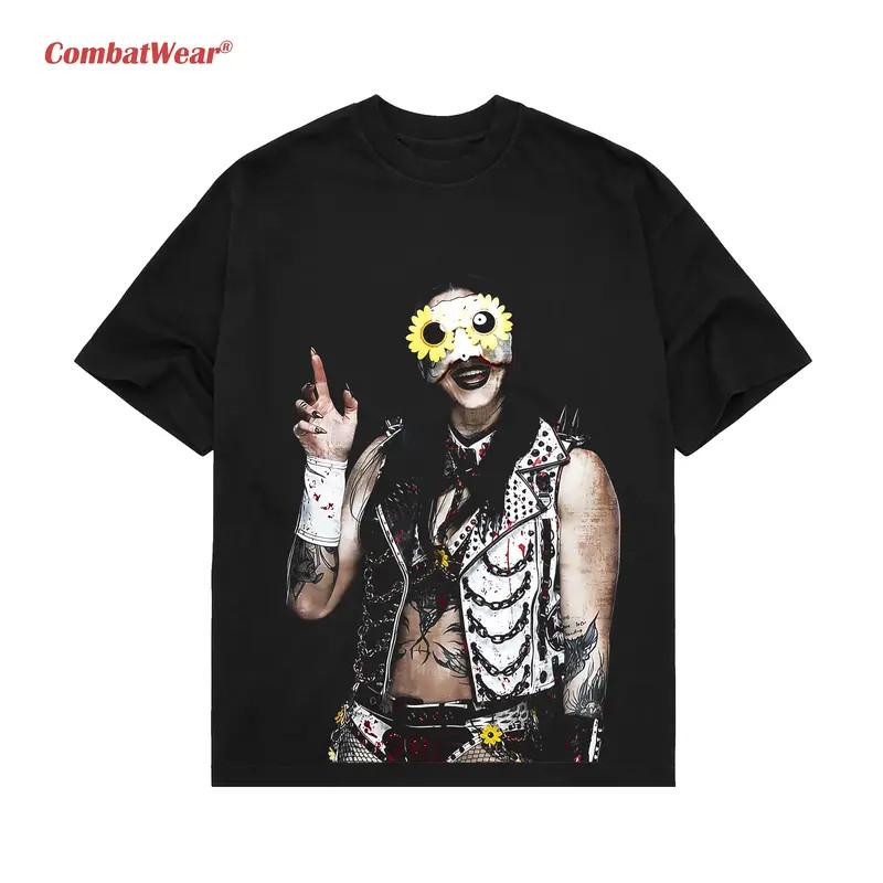 RHEA RIPLEY x TERRIFIER V2 T-shirt, Brottningsgrafiskt T-shirt, Brottare T-shirt