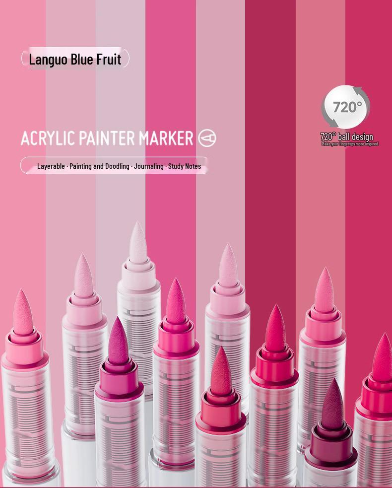 Blue Fruit Liquid Acrylic Brush Markers - Student Art Set