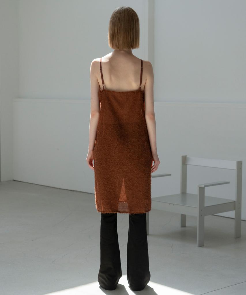 Mosyupamosyu Fluffy Layered Dress [Brown]
