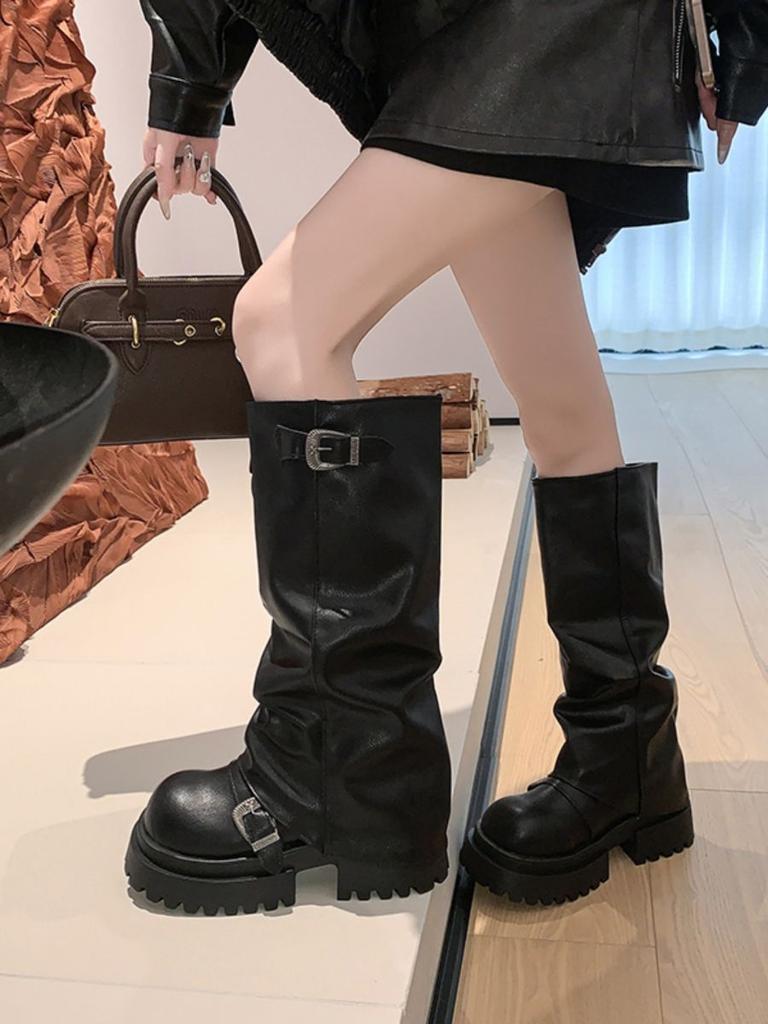 Brown Versatile Platform Height Increasing Martin Boots Women's Fall/Winter 2025 New Vintage Maillard Medium Boots