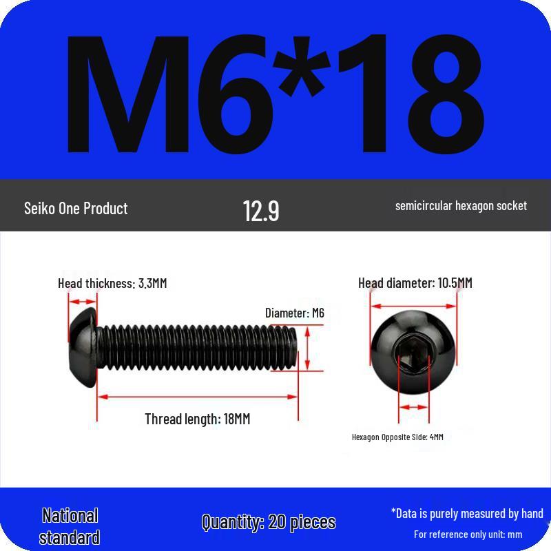 High-Strength 12.9 Pan Head Socket Cap Screws: M6, M8, M10, M12 Sizes