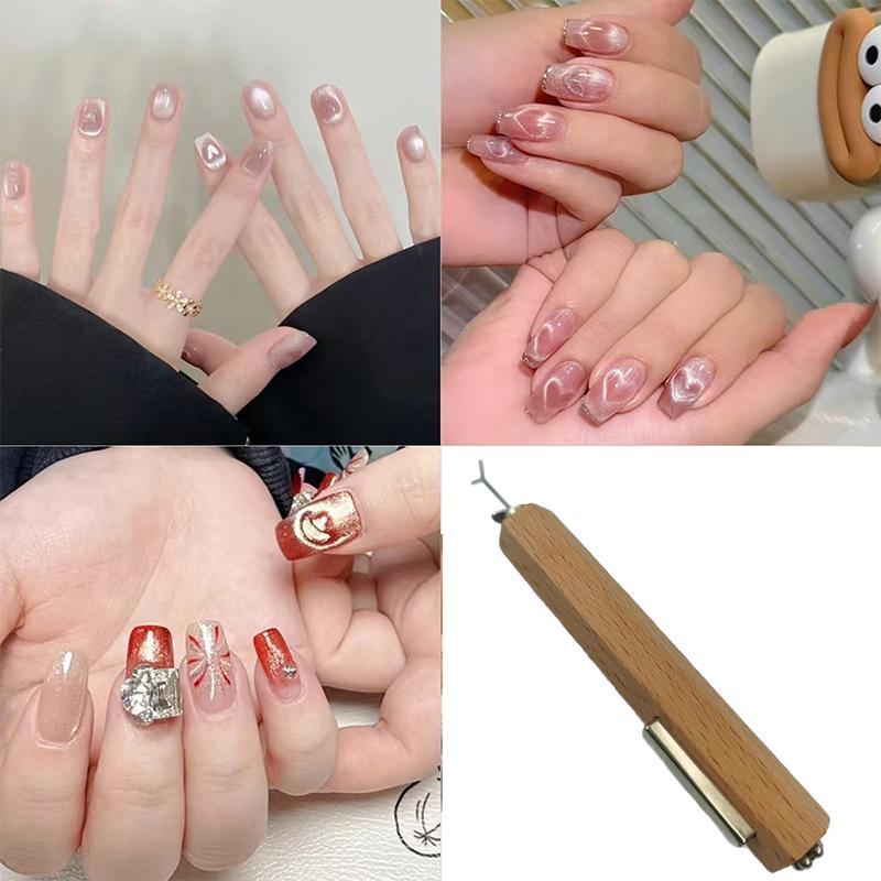 Herzförmiges Katzenaugen-Magnetset Präzisions-Magnetnagelstift für UV-Gel-Politur Herzförmige Katzenaugen-Magnete Stifte Set