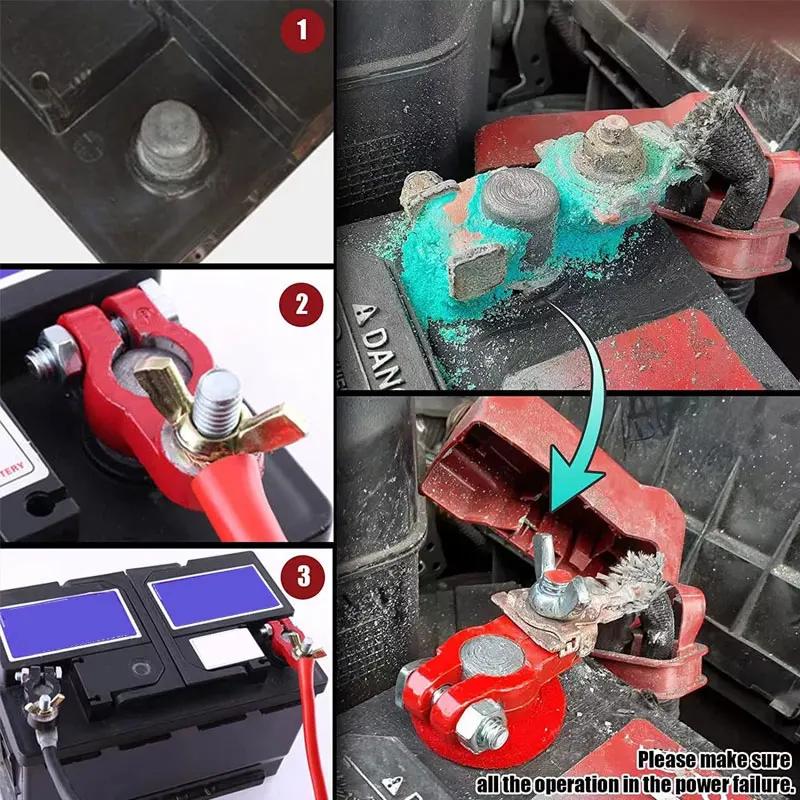 2Pcs Car Battery Terminal Cables Connectors Car Bornes Main Cable Top Post Clamp12V 24V Terminal Screw Connection for Car Truck
