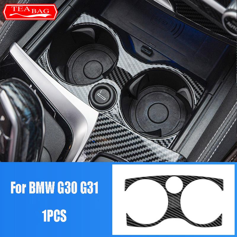 For LHD Carbon Fiber Pattern Car Stickers Gear Shift Panel Cover Interior Trim For BMW Series 5 G30 G31 Modification Accessories