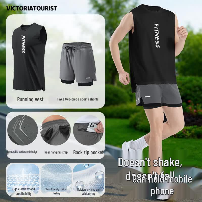 VICTORIATOURIST Men s Ice Silk Running Sport Set L