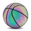 Minge de baschet luminoasă, holografică reflectorizată, minge flash iluminată din PU rezistentă la uzură, joc de sport de noapte strălucitor de baschet