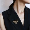 Women Alloy Brooch Hollow Rose Flower Shape Lapel Pin Suits Coats Bags Scarves Badge Versatile Accessory
