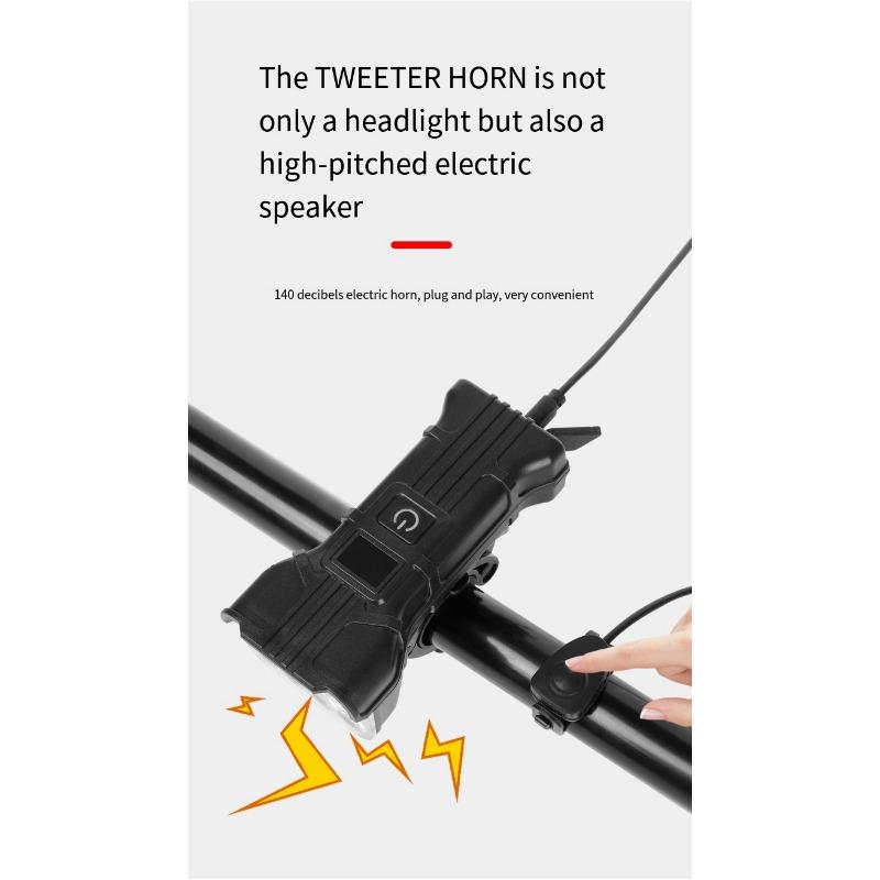 1PC Super Bright Bicycle Light 8 Lights Night Riding Strong Light Flashlight USB Charging Outdoor Mountain Bike Riding Equipment